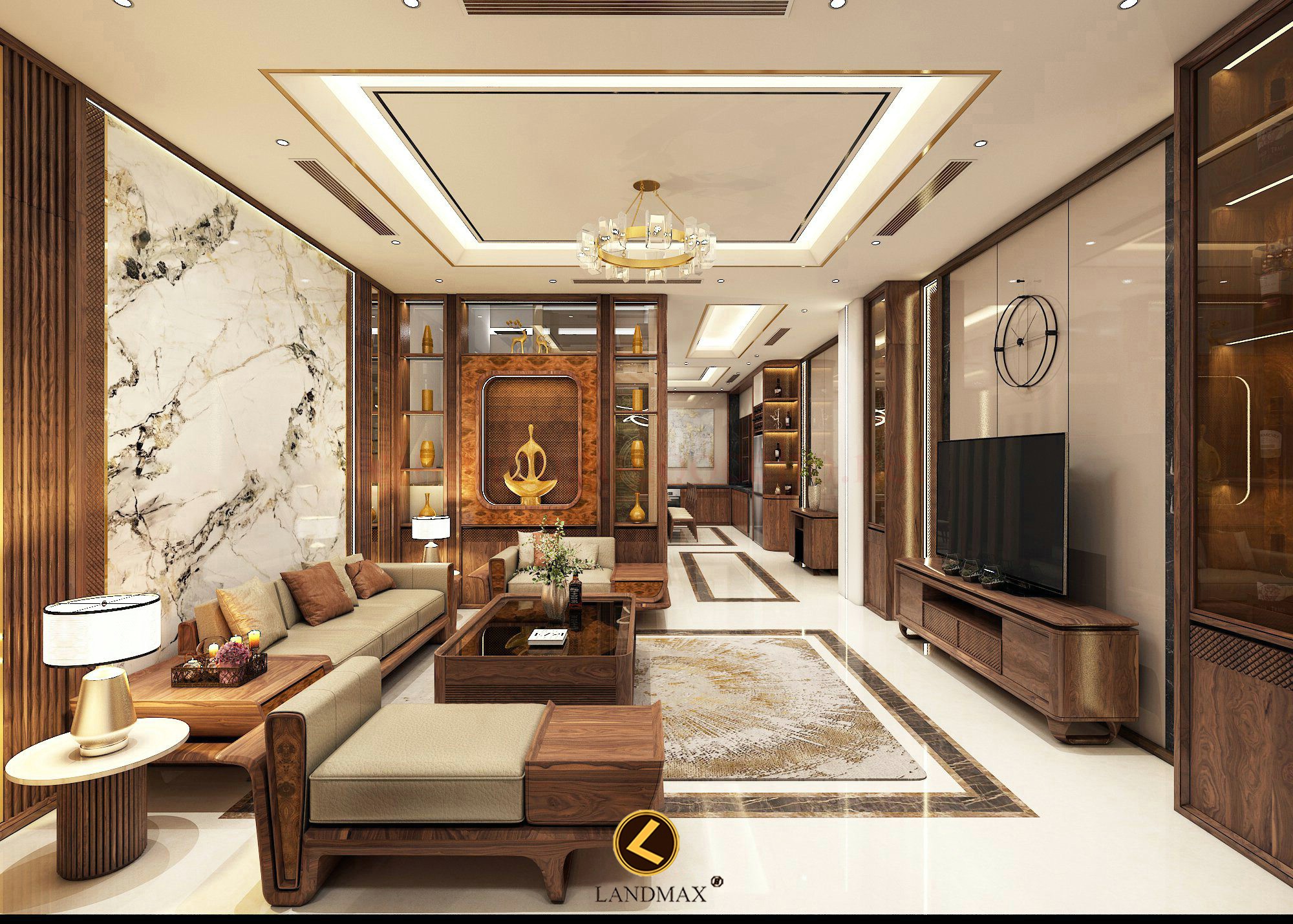 Phòng khách nội thất hiện đại sang trọng