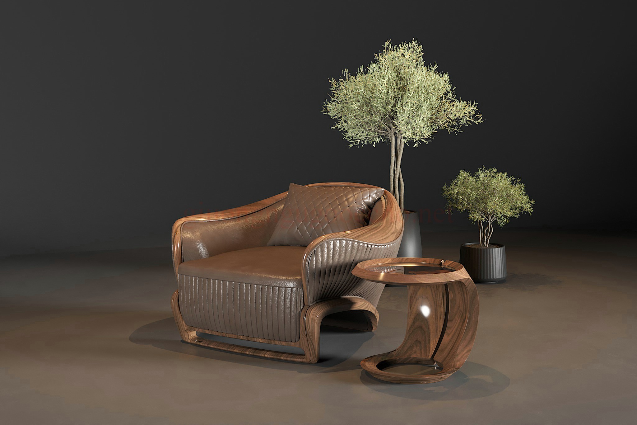 Mẫu sofa gỗ đơn giản hiện đại trong phòng khách
